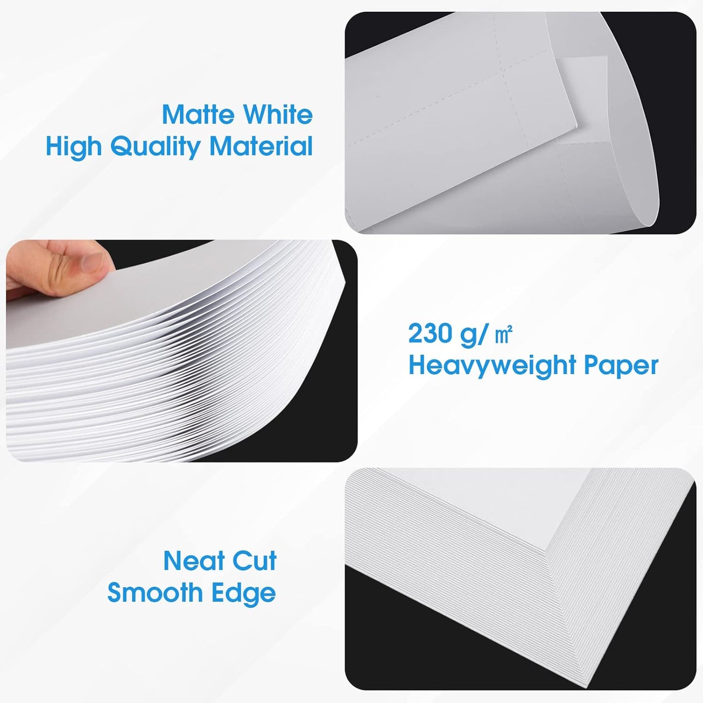 MaxGear Business Cards Printable Business Cards, Compatible with Laser & Inkjet Printer, Double-sided Printing, Heavyweight, Matte White Paper, Smooth Edge, 10 Cards/Sheet, 500 Cards, 3.5" x 2" （8871）