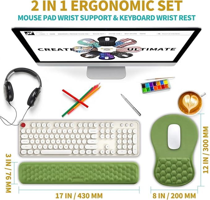 Hokafenle 2 in 1 Ergonomic Mouse Pad Wrist Support & Wrist Rest - Image 2
