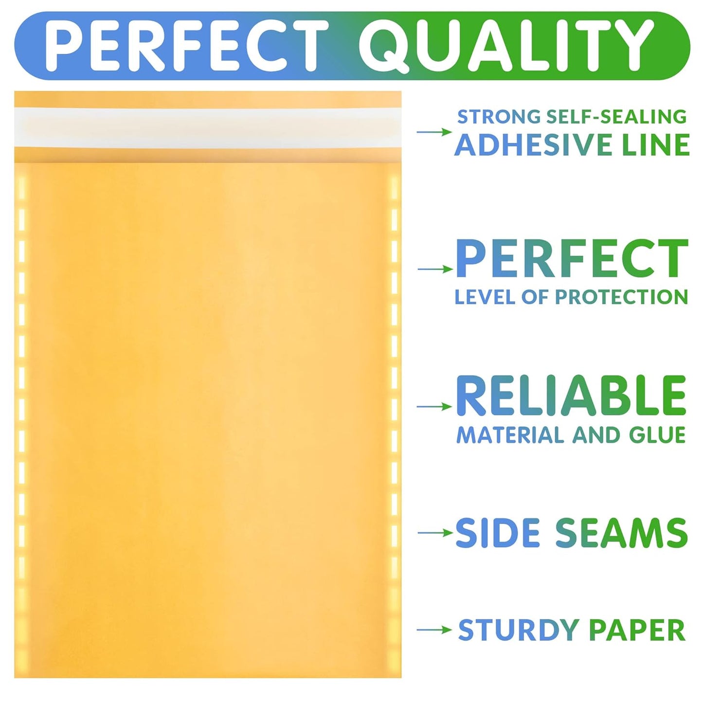 Yellow Kraft Bubble Mailer Envelopes, 6 x 9 Inches. 500 Pack Mail Padded Envelopes Self Seal. Waterproof Kraft Bubble Mailers. Tear-Resistant Mailing Envelope Padded. Sturdy Paper Mailer