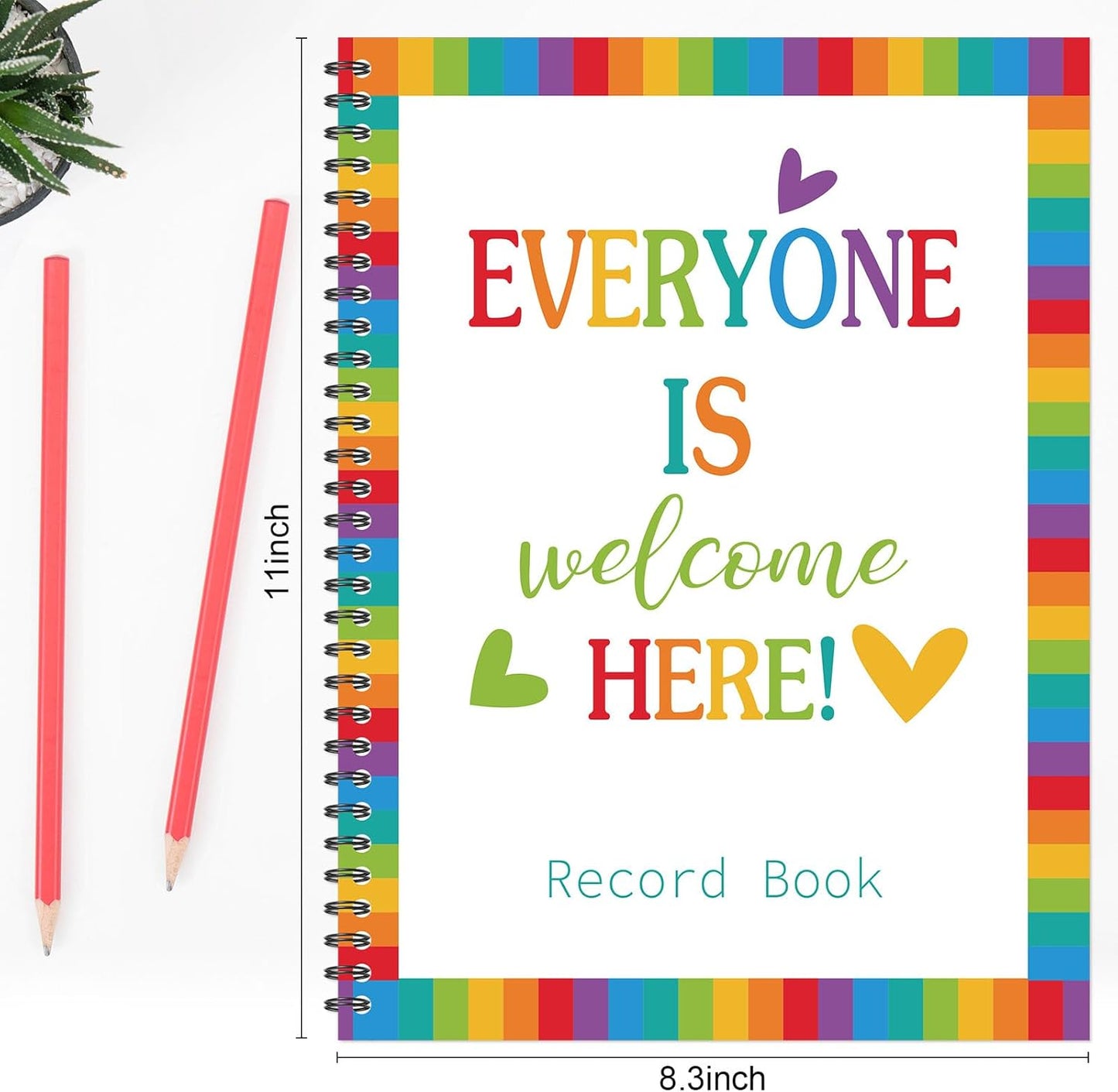 Faccito 8.3'' x 11'' Teacher Record Book 2025 Grade Book Undated Attendance Register Class Student Roster Monthly Reminder Grading Chart Gift for Elementary Classroom School Office(Rainbow Style)
