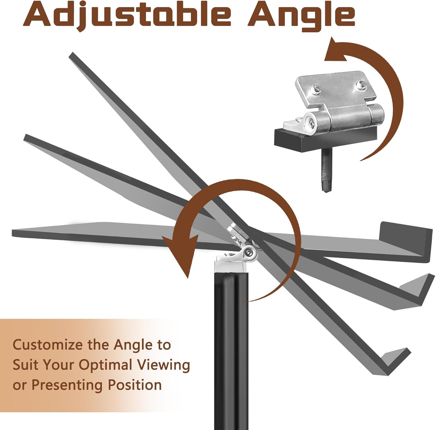Podium Stand, Lecterns & Podiums, Acrylic Adjustable Angles with Metal Base, Podium for Church, Weddings, Classroom, Speech, 16" L x 12" W x 42.5" H (Black)