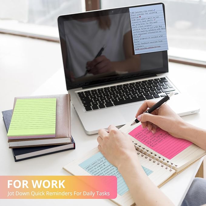 Lined Sticky Notes, 96 Pads, 4x6 Inches, Large Sticky Notes - Image 3