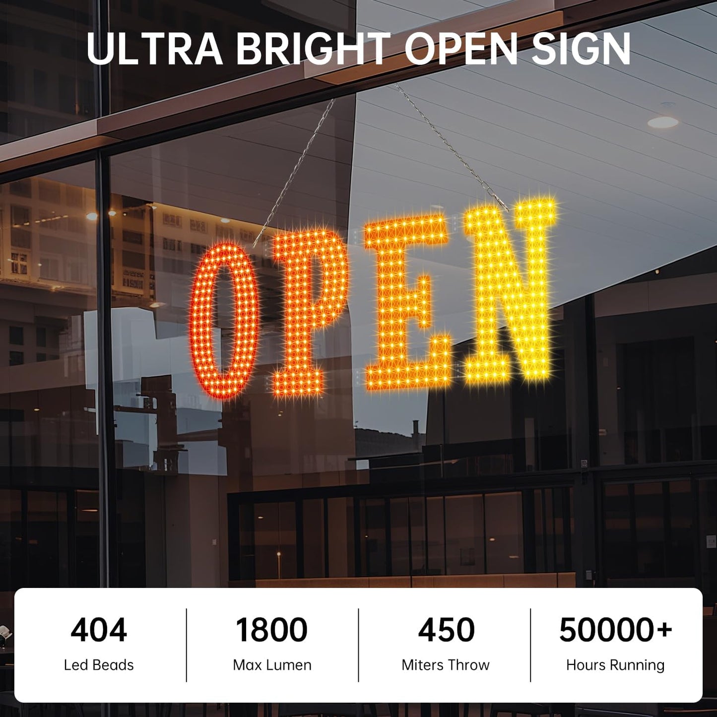 LED Open Signs for Buiness, 30"x10"Large Open Light Up Signs with Remote Controls, Smart App, DIY Editor Colours Sign Flashing Light for Storefront Window Bar Salon Cafes Retail Shops
