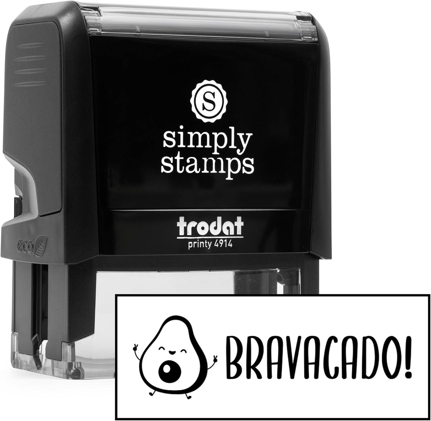 Custom Self-Inking Bravacado Stamps | 49 Designs | 3D, Grading Made Easy | Classroom, Library Book Stamps (Bravacado, Xtra Large)