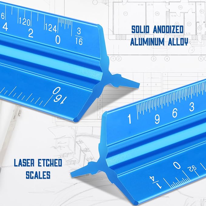 Macarrie 10 Pcs Architectural Scale Ruler 12" Architect Engineers Scale - Image 4