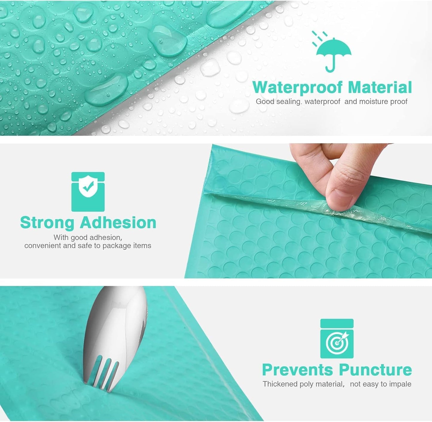 Metronic 9600 Pack Bubble Mailer 6x10 Inch Teal,Usable Size 6x9" Waterproof Padded Envelopes,Self-Seal Modern Bubble Mailers Cushioning for Shipping,Jewelry Makeup Supplies, Packaging Bulk