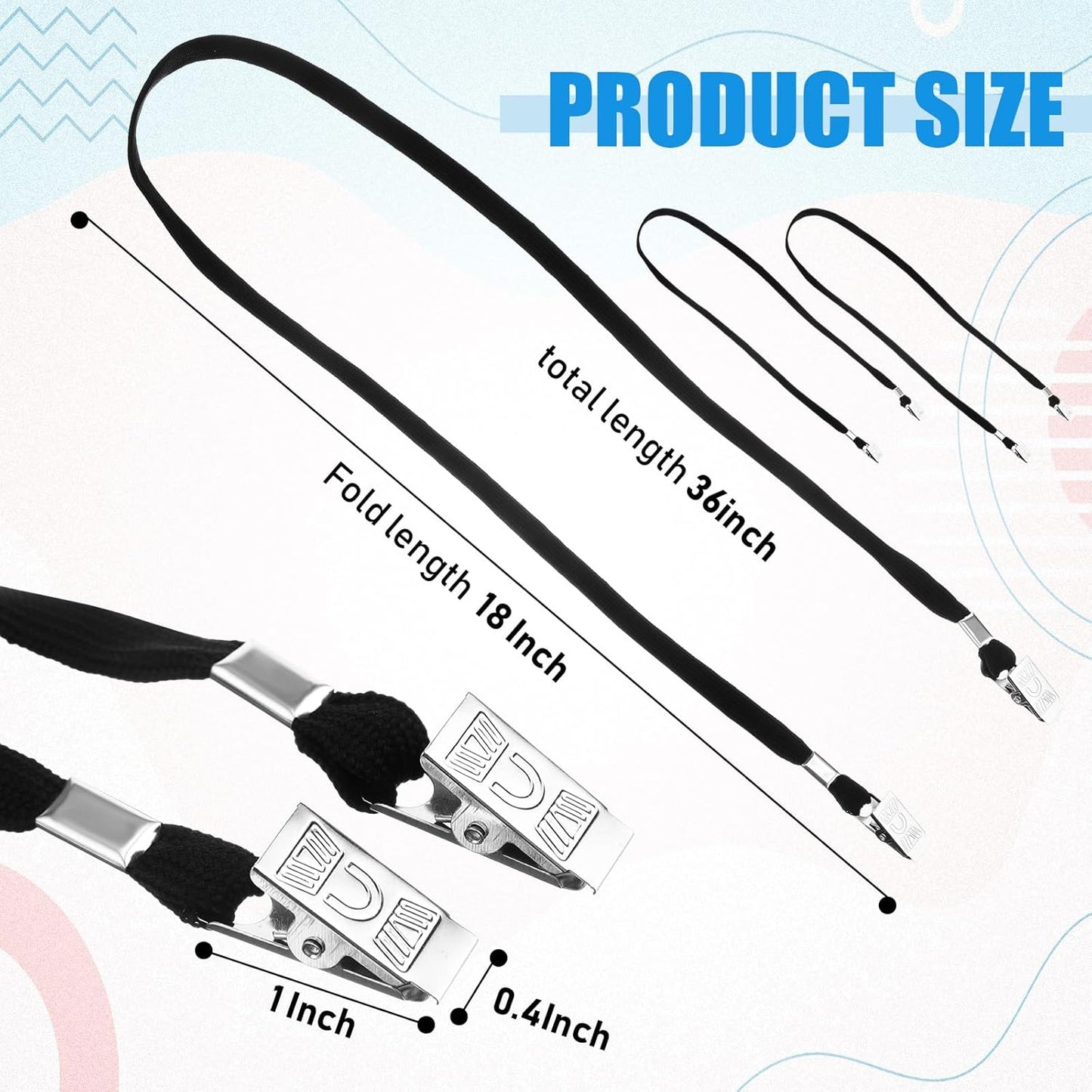 Patelai 400 Pack Double Clip Lanyards Bulk Face Mask Lanyard Twist Free 2 Hook Design Adjustable Badge Neck Strap for Conference Office Class Essential Back to School Gifts ID Card Keychain (Black)