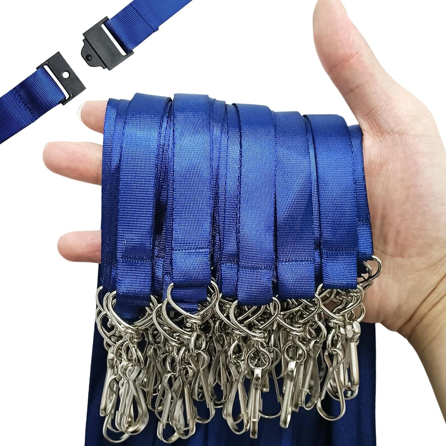 DE Breakaway Lanyards for Id Badges,Teacher Lanyard with with J-Hook Bulk Flat Lanyards for Name tag ID Badges Holder