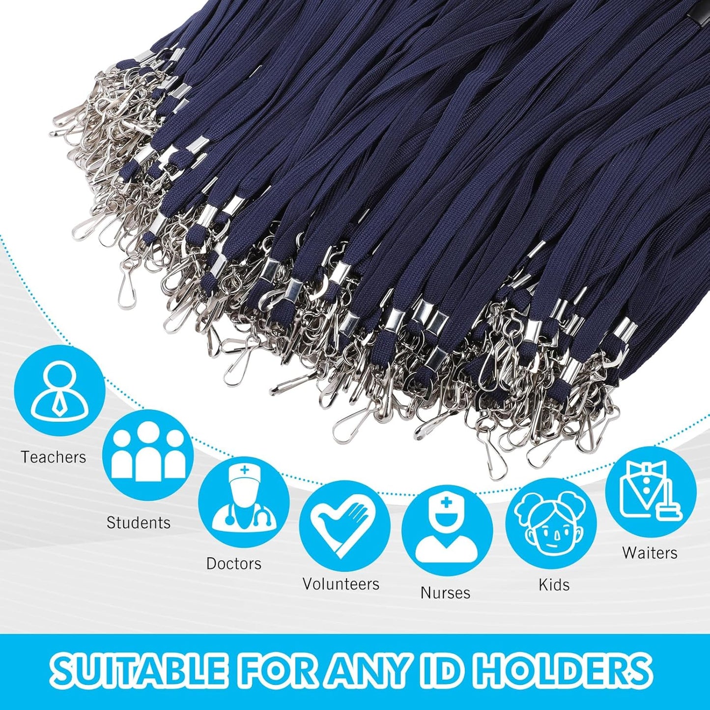 Windyun Breakaway Lanyards for ID Badges Bulk Lanyards Strap with J Hook Flat Lanyards School and Office Supplies