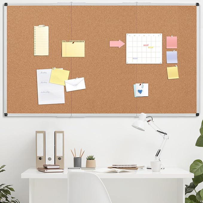 Extra Large Cork Bulletin Board 96" X 48", Foldable Notice Pin Board - Image 8