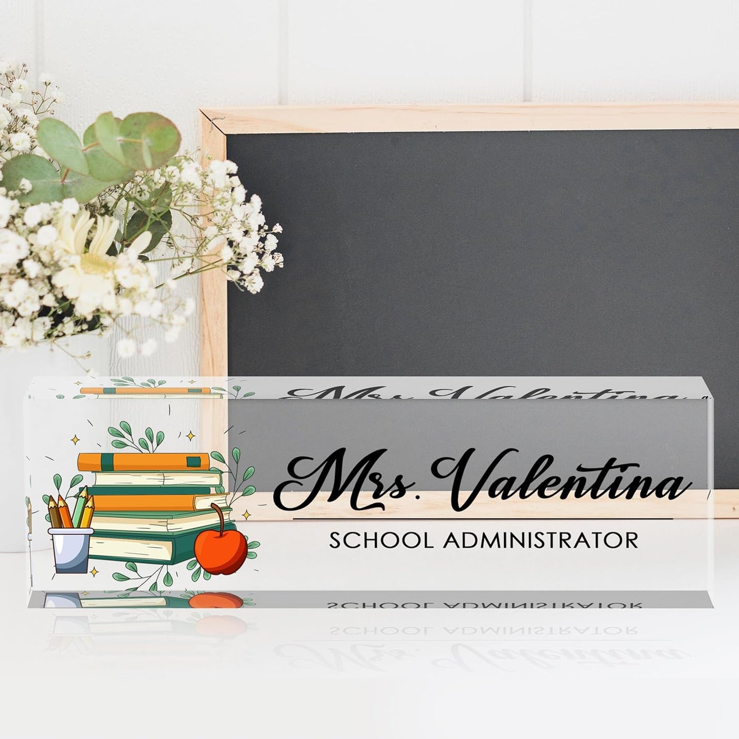 Desk Name Plate Personalized, Teacher Name Plate for Desk, Office Desk Decor for Women and Men, Employee Appreciation Gifts The Office Gifts for Teacher