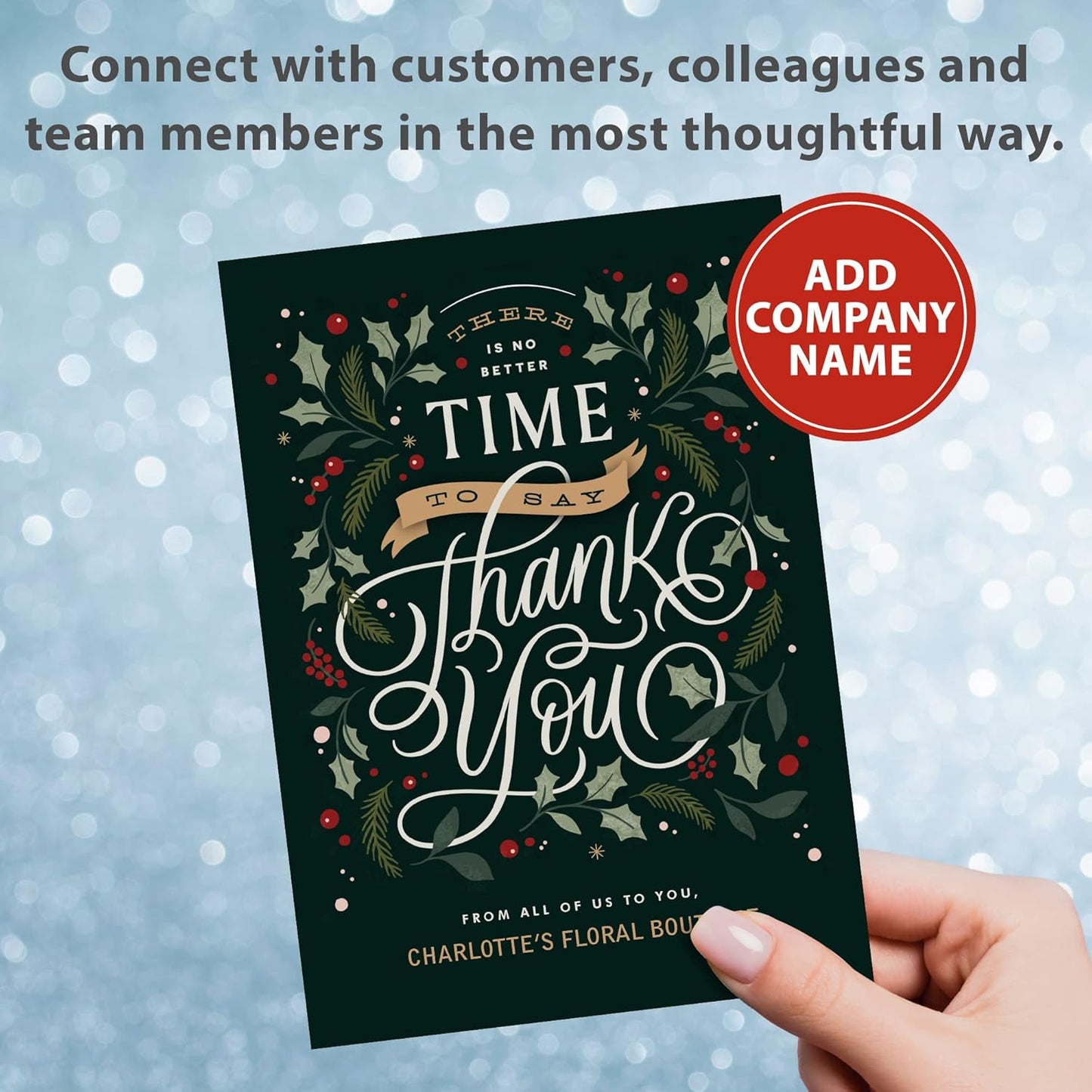 Let's Make Memories Personalized Business Christmas Cards with Envelopes - Premium Quality - 5x7-2025 Holiday Cards & White Envelopes - No Better Time - 100 ct