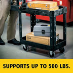 Rubbermaid Commercial Products 2-Shelf Utility/Service Cart, Lipped Shelves - Image 5