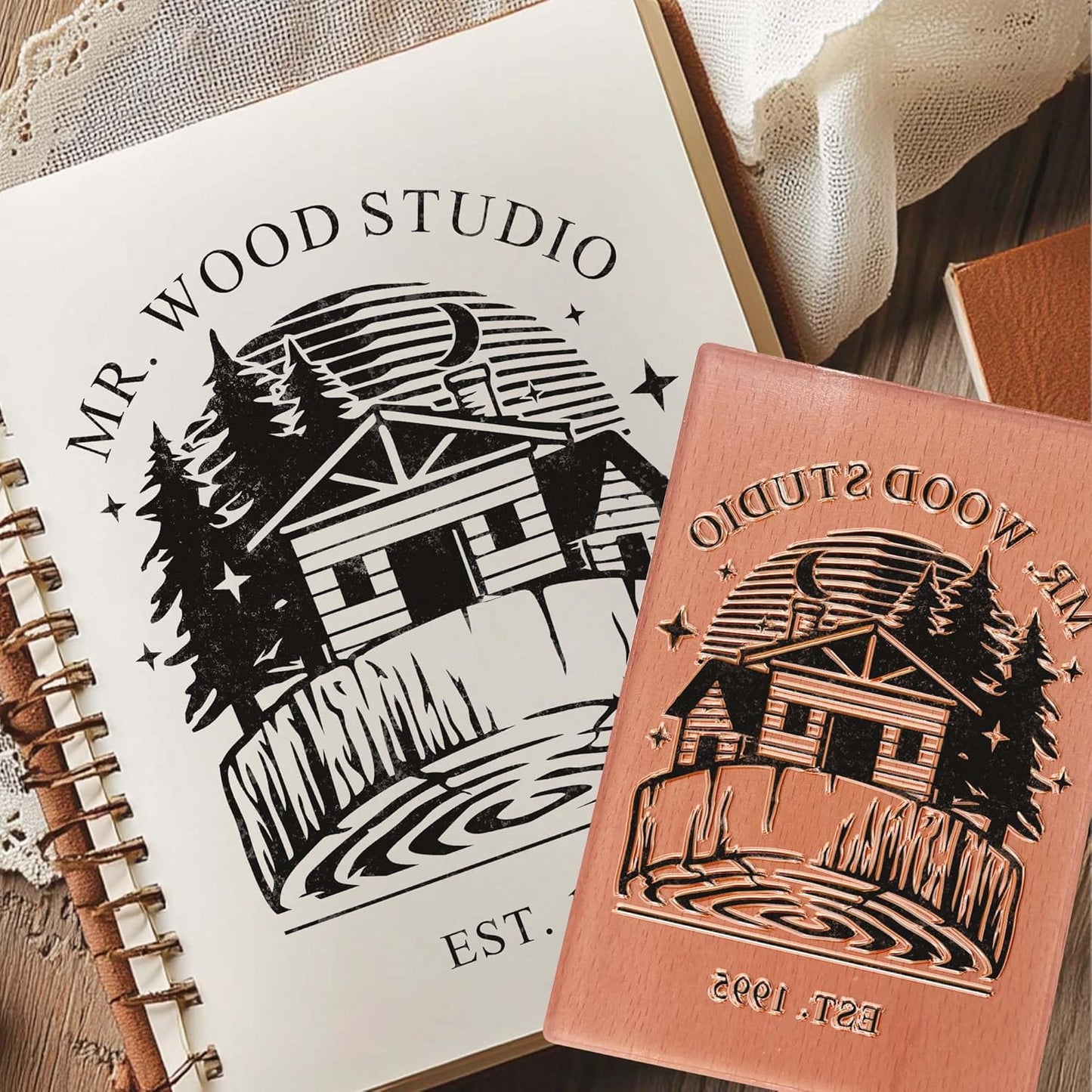 Custom Logo Stamp - Personalized Rubber Stamp - Multiple Size Options Available - Upload Your Logo (6"x6")