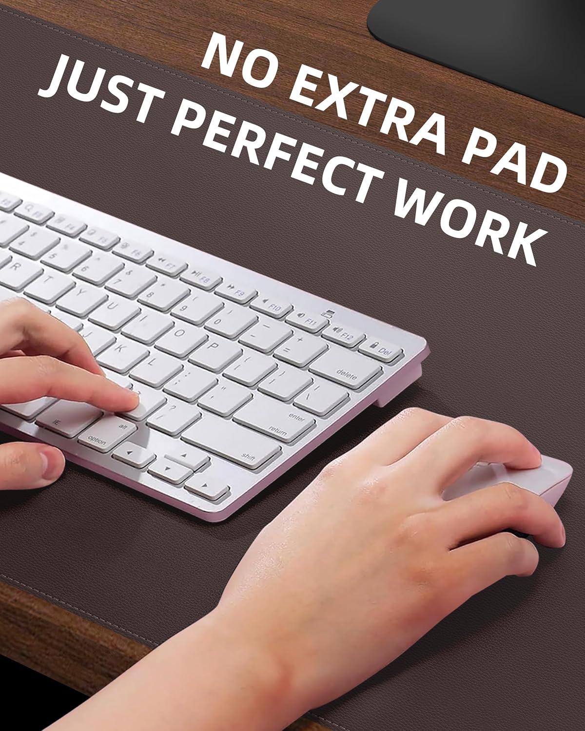 Leather Desk Pad Protector,Office Desk Mat,Large Mouse Pad, Non-Slip PU Leather Desk Blotter,Desk Pad,Waterproof Desk Writing Pad for Office and Home (Chocolate,35.4" x 17")