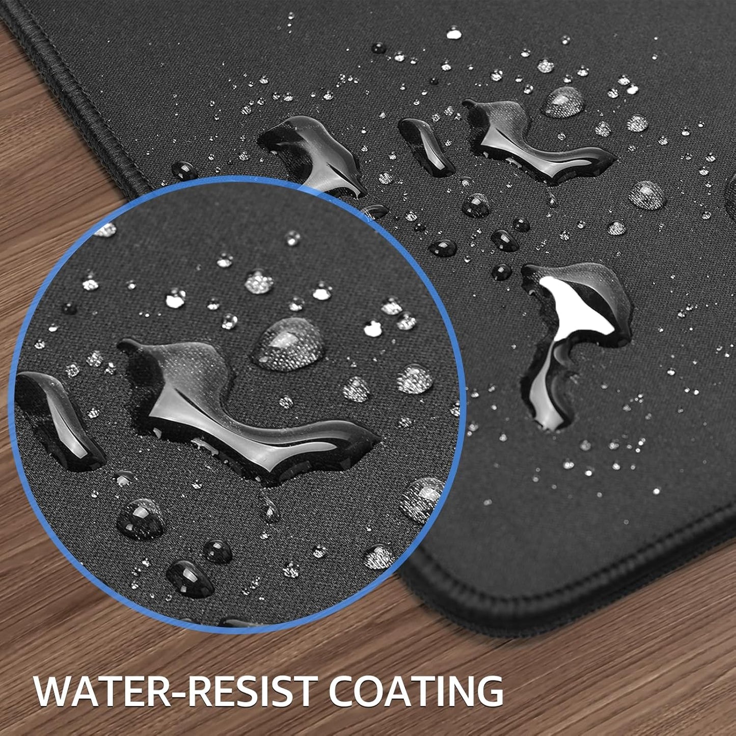 KTRIO Large Gaming Mouse Pad with Superior Micro-Weave Cloth, Extended Desk Mousepad with Stitched Edges, Non-Slip Base, Water Resist Keyboard Pad for Gamer, Office & Home, 31.5 x 11.8 in, Black