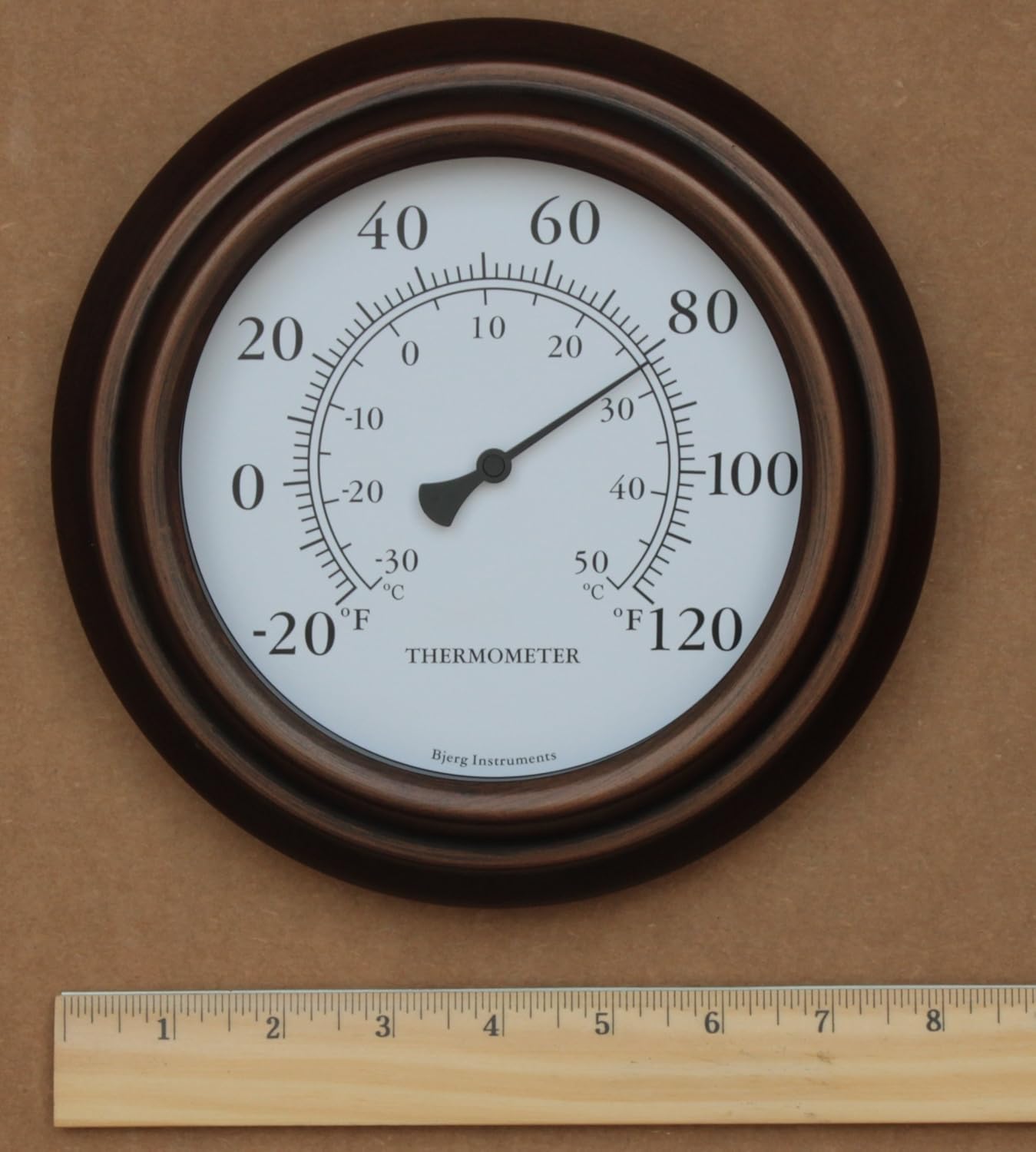 8" Decorative Indoor/Outdoor Patio Wall Thermometer (Bronze)