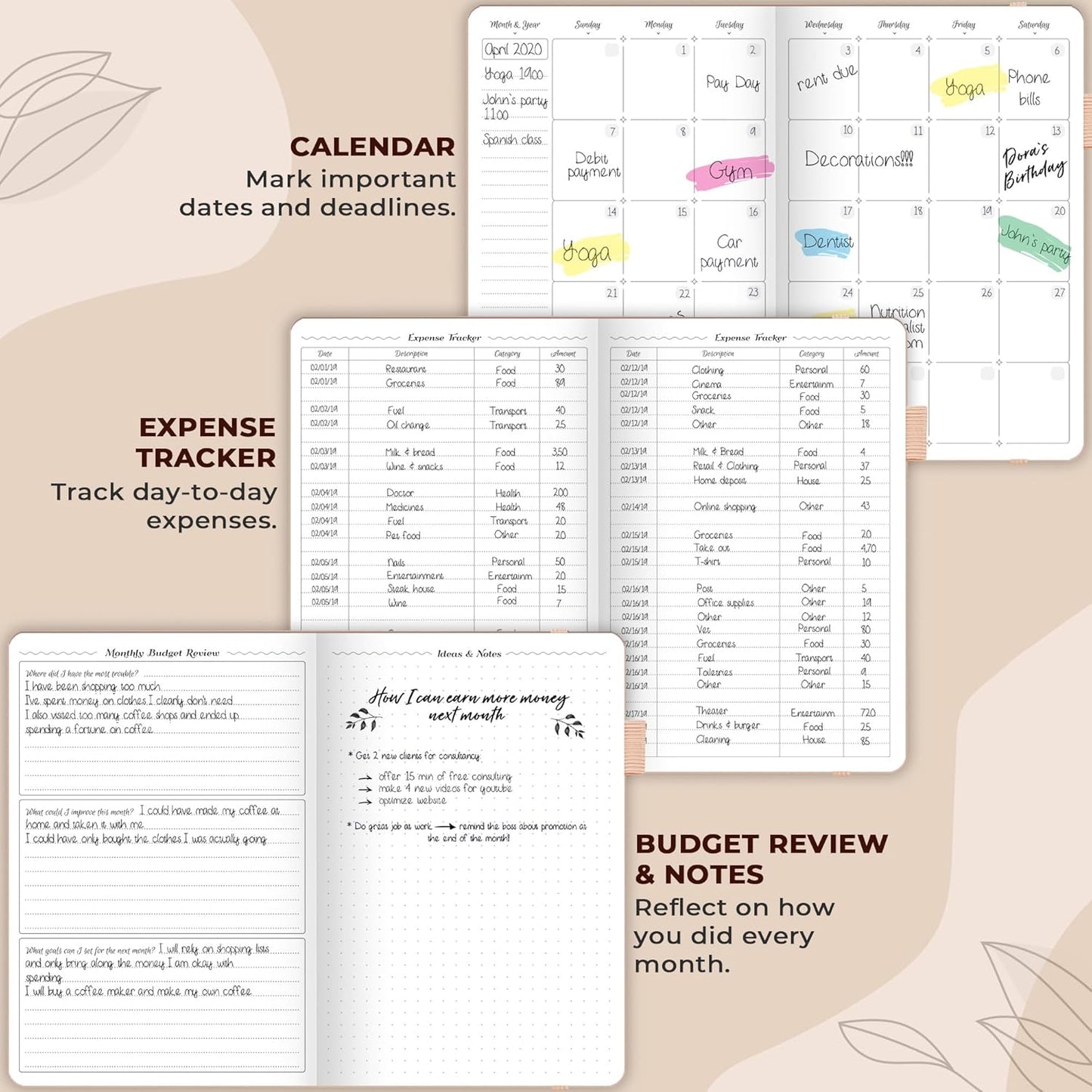 GoGirl Budget Planner – Monthly Financial Planner Organizer Budget Book. Expense Tracker Notebook Journal to Control Money, Compact (Rose Gold)