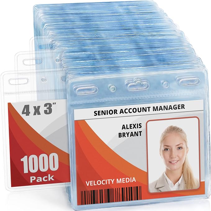 Mifflin-USA - ID Name Badge Holder - 4x3 Inch, Bulk 1000 Pack - Quick Load by MIFFLIN