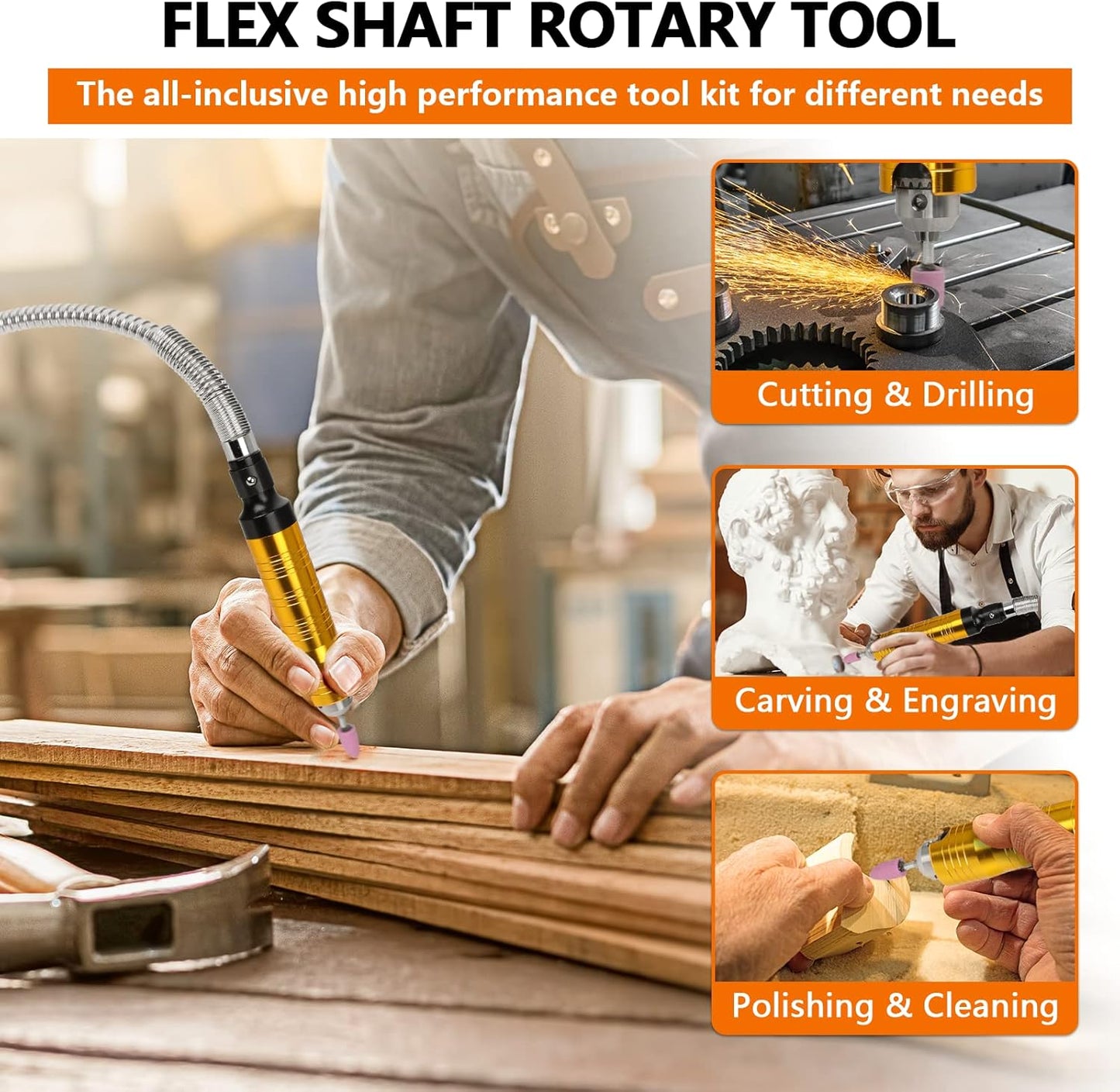 Shaft Grinder 780W Rotary Tool 500-25000RPM Rotary Carver with 0.26" 3-Jaw Chuck & Stepless Speed Foot Pedal Hanging Grinding Machine Accessories for Jewelry Polishing Grinding DIY