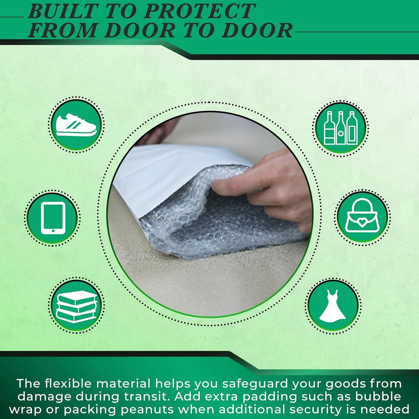 2000 Pack Secure Seal White Poly Mailers - 6x9 Safe Shipping Bags - E-Commerce Self Sealing 2 Mil Poly Envelopes