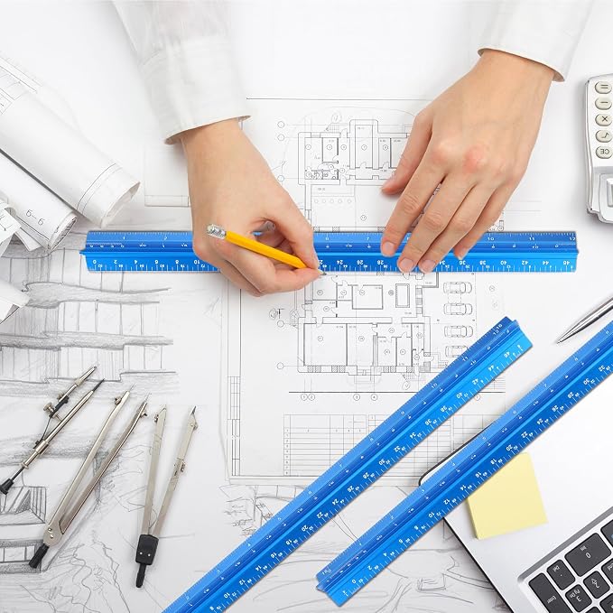 Macarrie 10 Pcs Architectural Scale Ruler 12" Architect Engineers Scale - Image 2