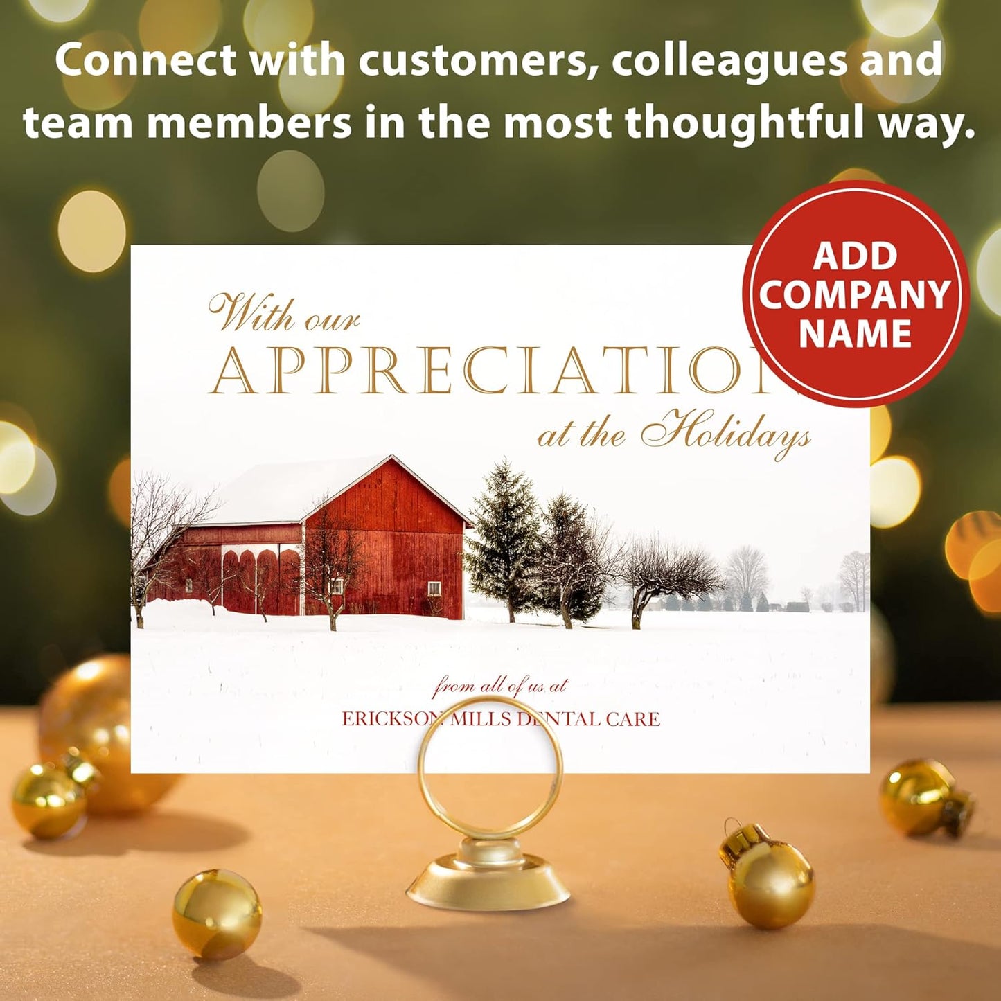 Let's Make Memories Personalized Business Christmas Cards with Envelopes - Premium Quality - 5x7-2025 Holiday Cards & White Envelopes - Country Escape - 125 ct