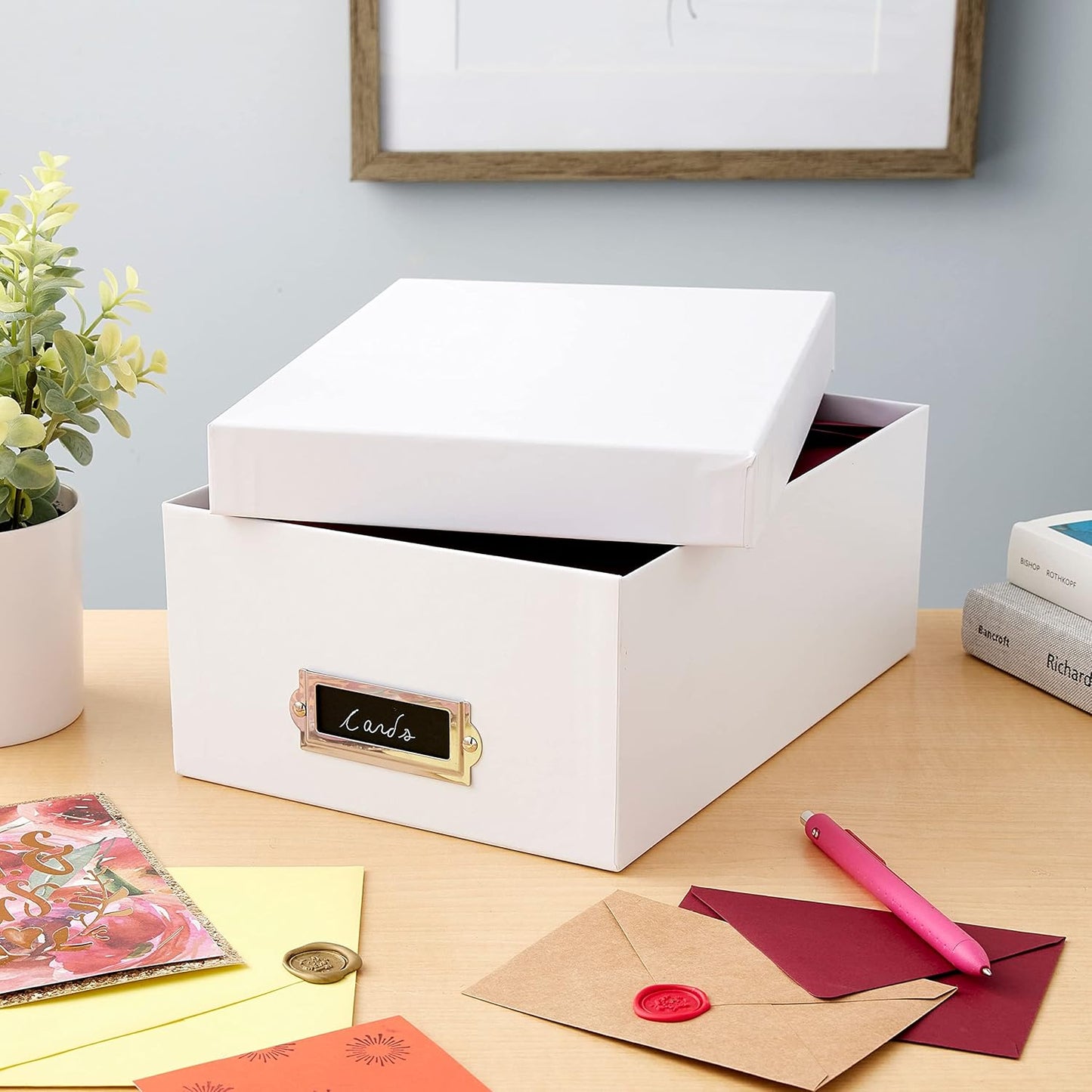 White Memory Box by Simply Tidy - Store and Organize Photos, Keepsakes, DVD and CDs, Acid Free - Bulk 12 Pack