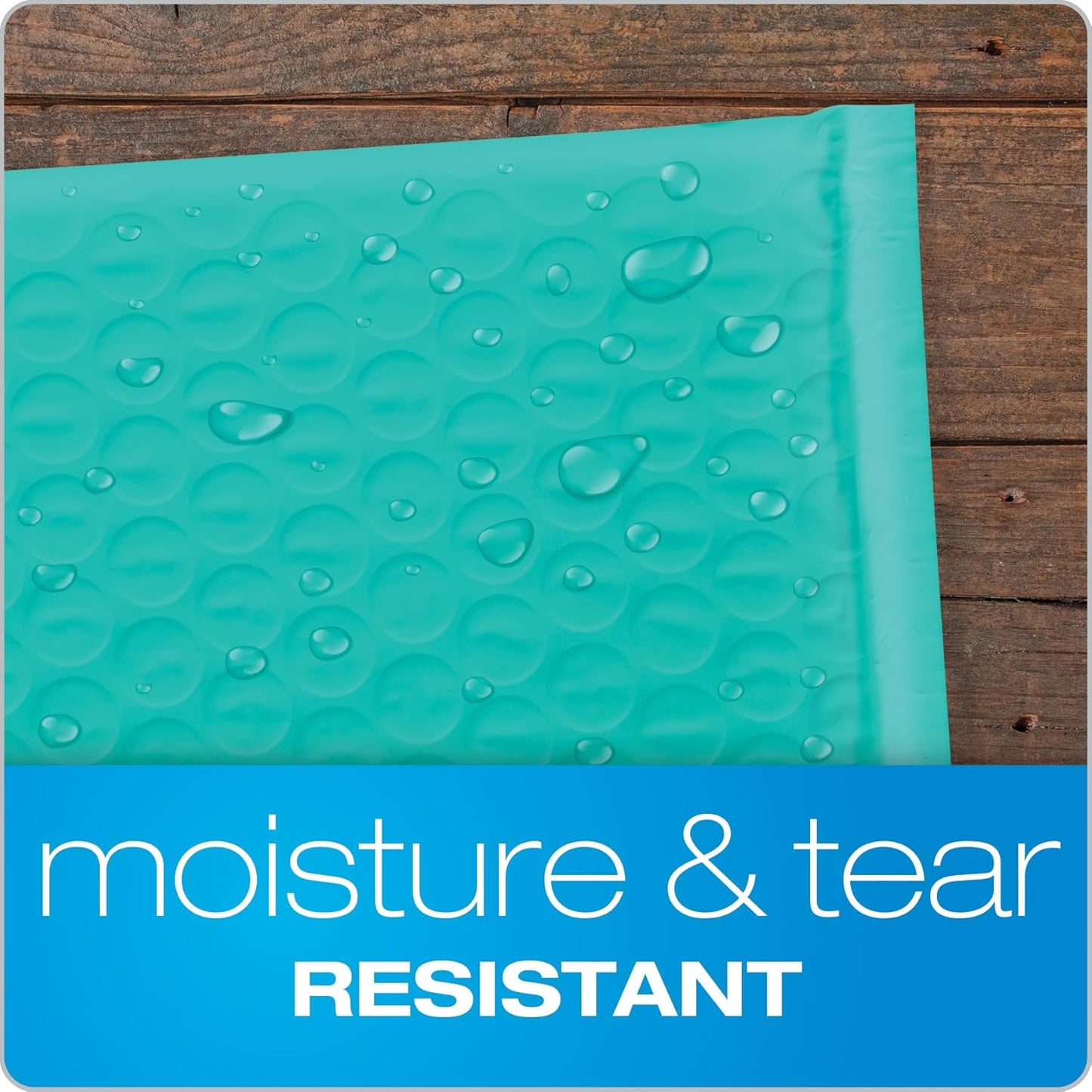 Quality Park Bubble Mailers, 6 x 9 Inch, Teal Poly Mailers, Padded Envelopes, Shipping Envelopes, Water Resistant, Self Seal, 50 Per Box (QUA85857)