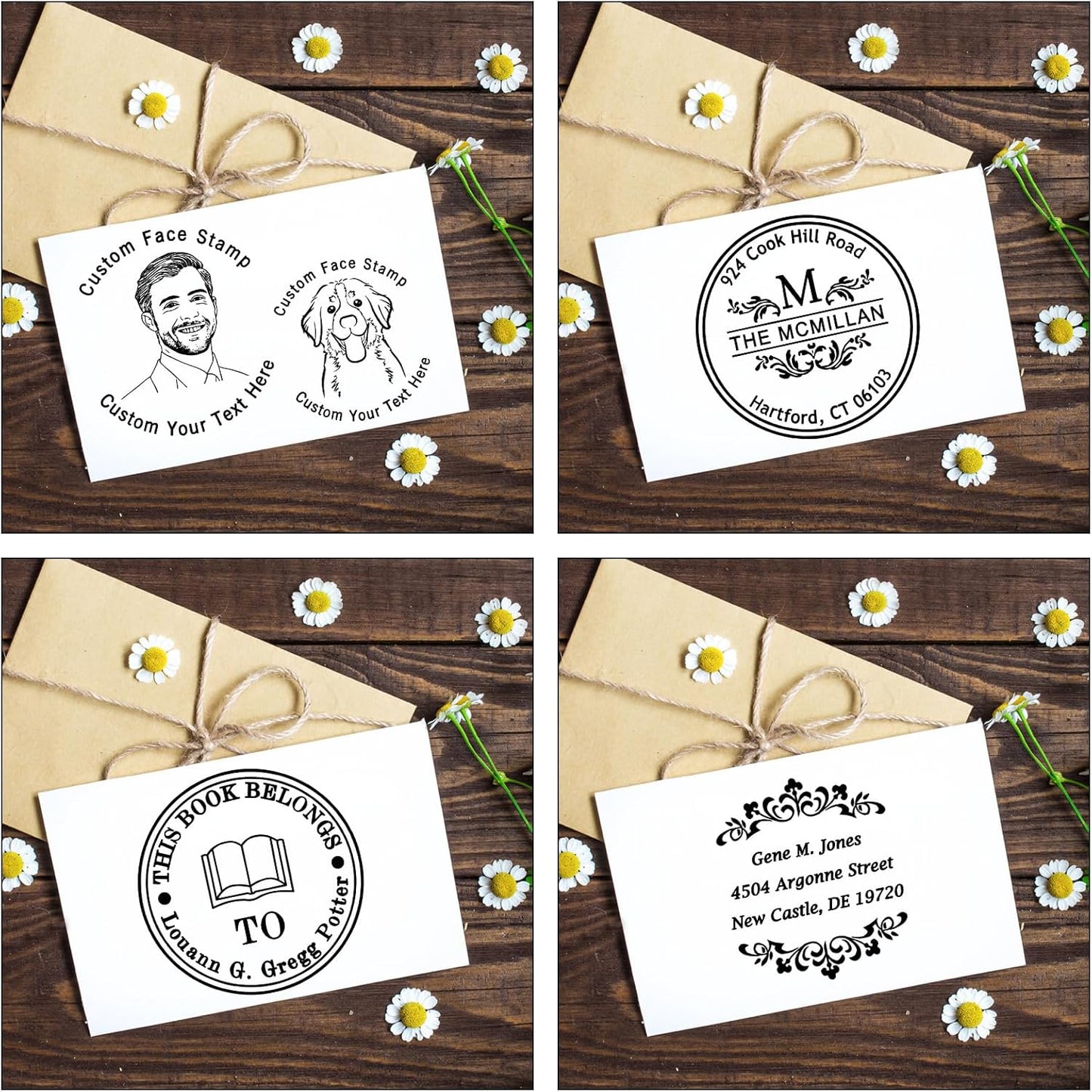 Personalized Stamp Self Inking Custom Teacher Stamper, Rubber Stamp with Text for School, Library, Office