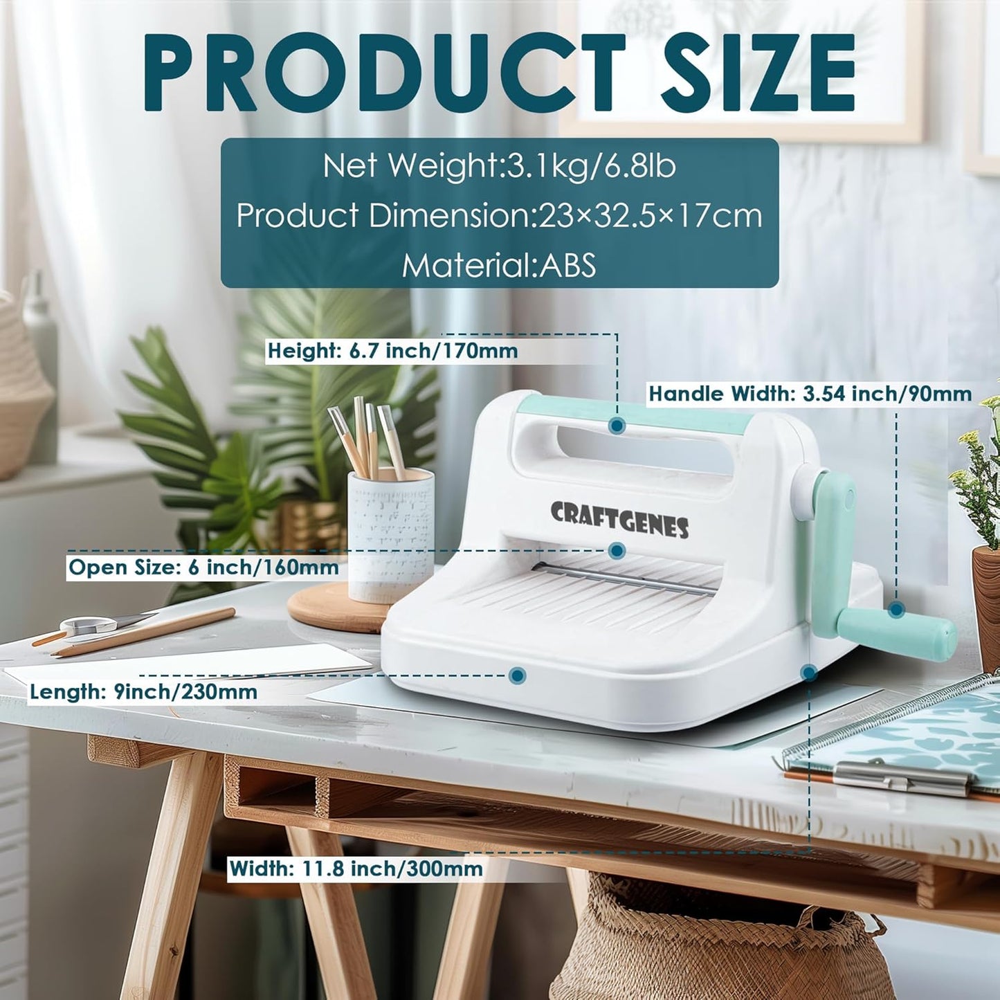 Die Cutting Machine, Manual Embossing Machine 6'' Opening Size for Cardmaking, Scrapbooking, and DIY Crafts – Complete Set with A5 Die Cuts, Embossing Folders, and Plates