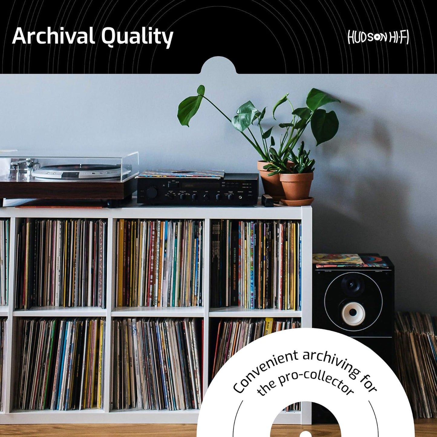 Hudson Hi-Fi Vinyl Record Outer Sleeves Covers - Premium Clear Vinyl Record Sleeve 100-Pack - Protect Your LP Albums from Scratches, Dirt & Dust - 3mm Thick No-Acid Exterior Disc Cover