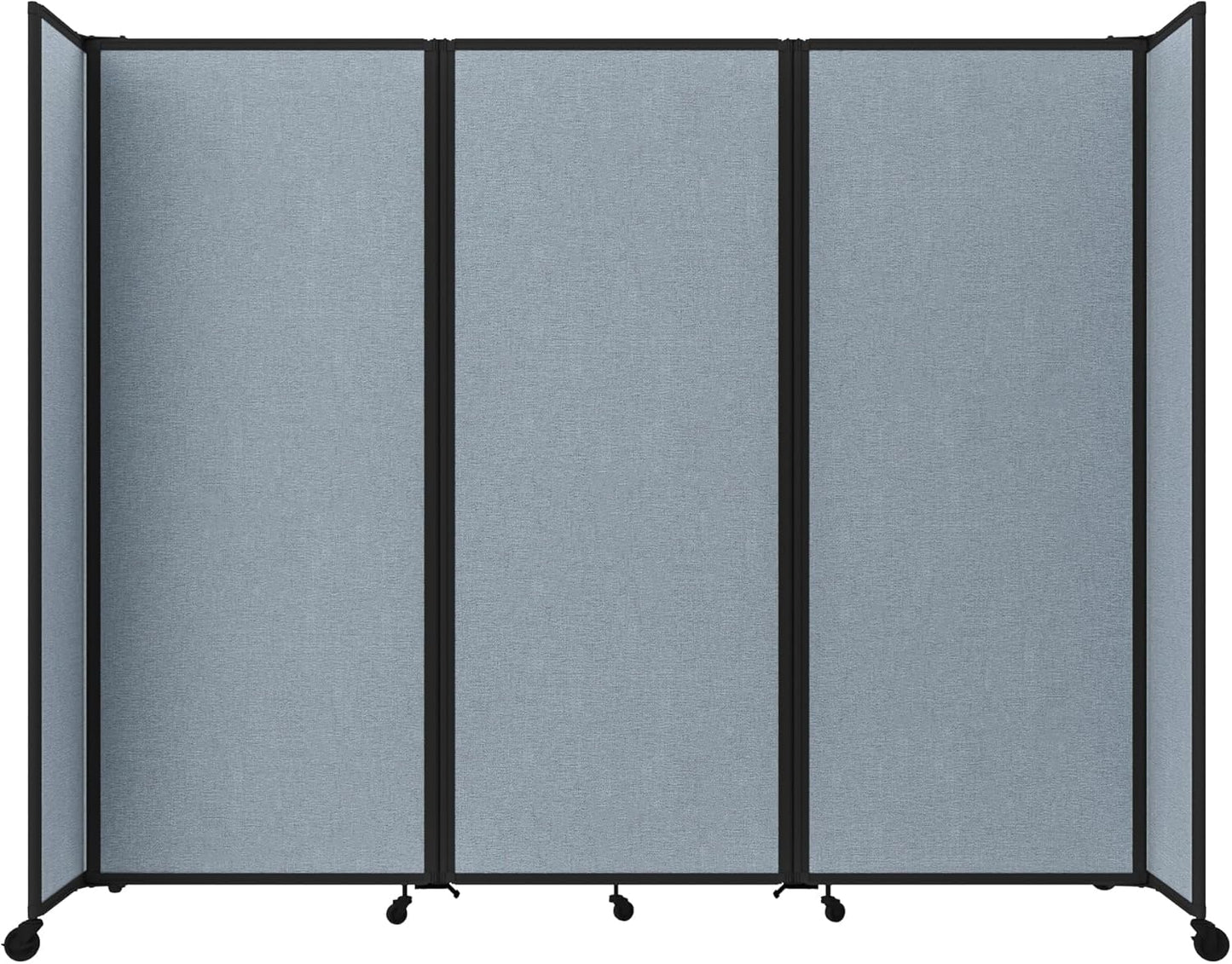 Versare Room Divider 360 Portable Wall Partition | Folding Panels | Large Freestanding Divider | Locking Wheels | Temporary Room Separator