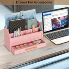 dreampossible Pink Wood Desk Organizer and Accessories - Image 2