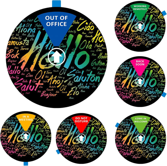 Privacy Door Sign, Do Not Disturb/Come in Welcome/Out of Office/in a Meeting/Back Soon/Working Remotely Sign, That Lets Others Know Whether You're Available Or Not For Office (6inch) -Hello Graffiti