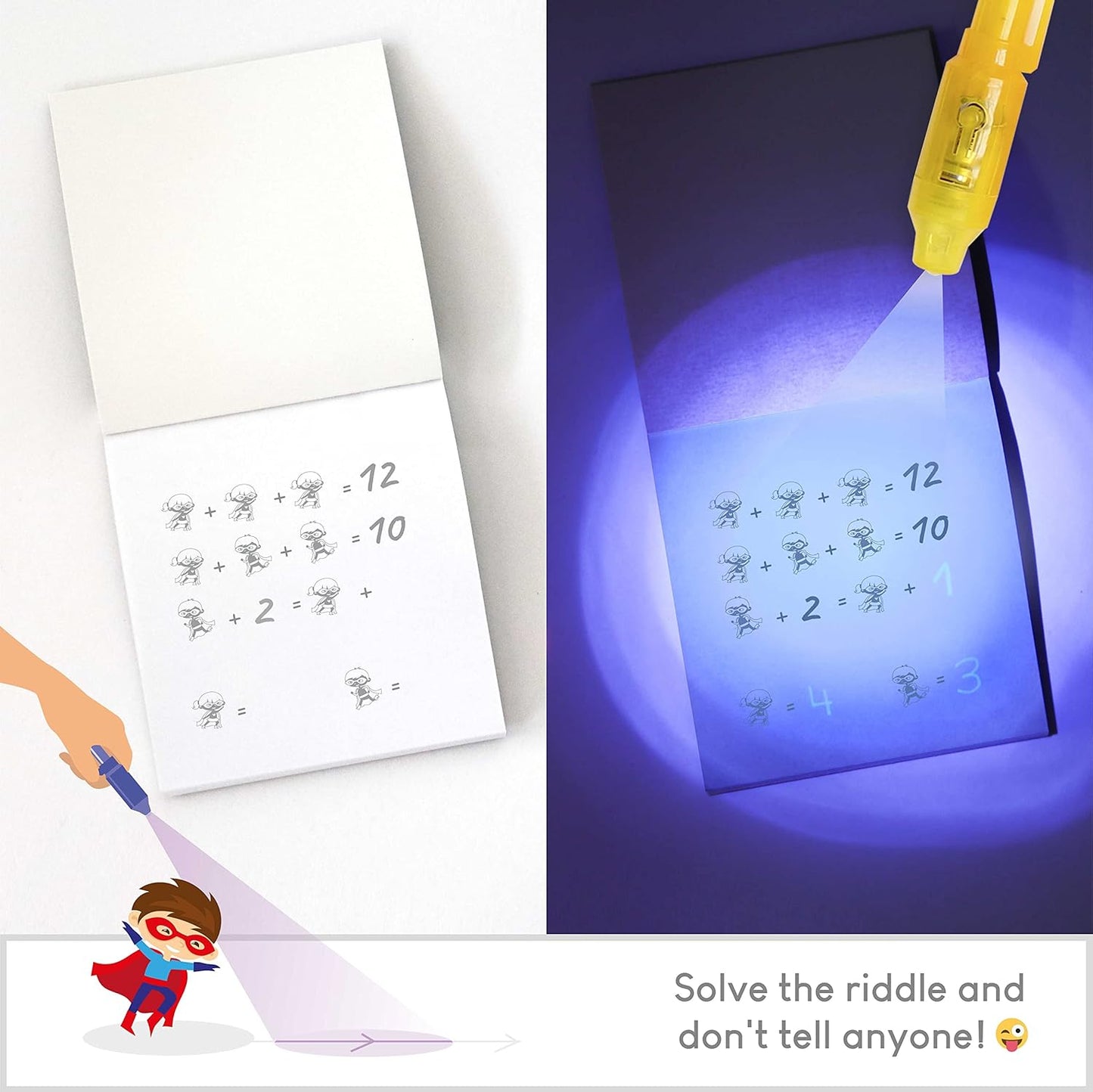 BONNYCO Invisible Ink Pen, Notebook Pack 32 Superhero Party Favors | Super Hero Party Favors for Kids Goodie Bags Stuffers Pinata Stuffers Classroom Prizes Return Gifts for Kids Birthday Student Gifts