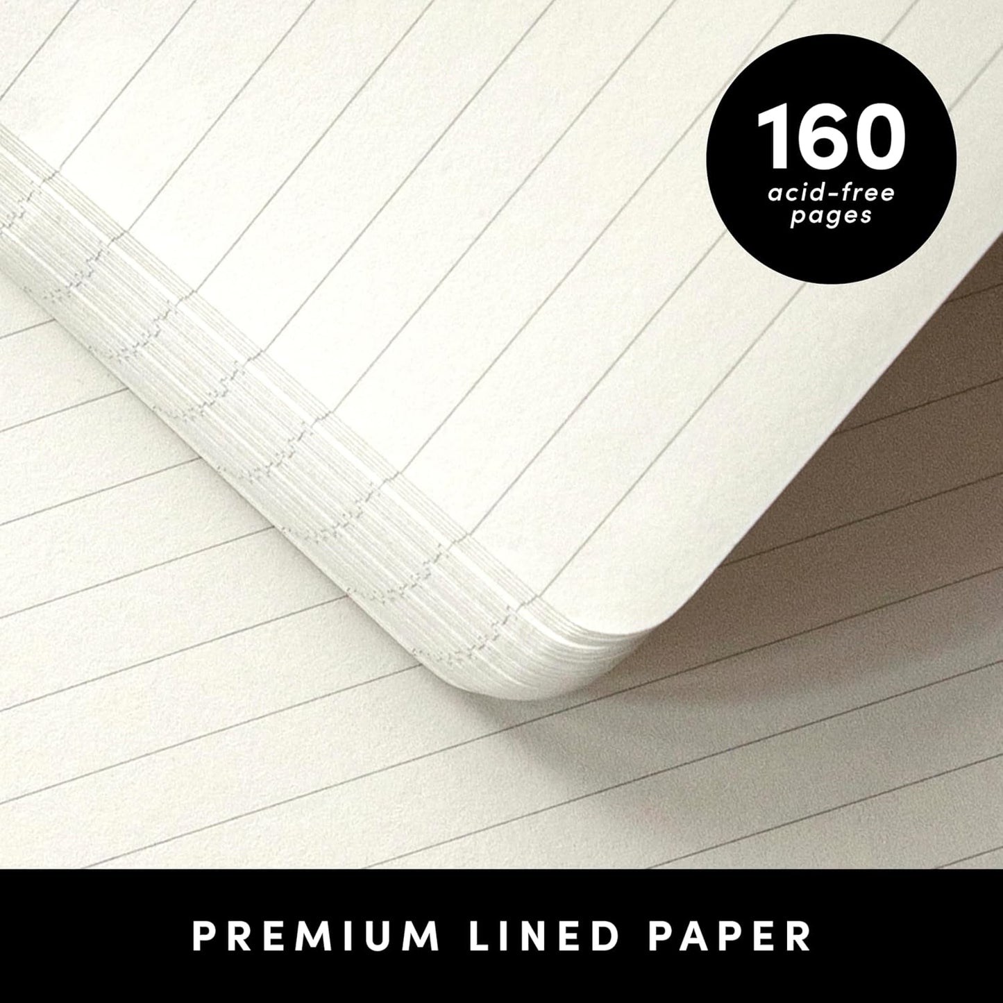 PAPERAGE Lined Journal Notebook, 3 Pack, (Turquoise), 160 Pages, Medium 5.6 in x 8 in - 100 GSM Thick Paper – Hardcover Journaling Notebook for Work, School & Note Taking
