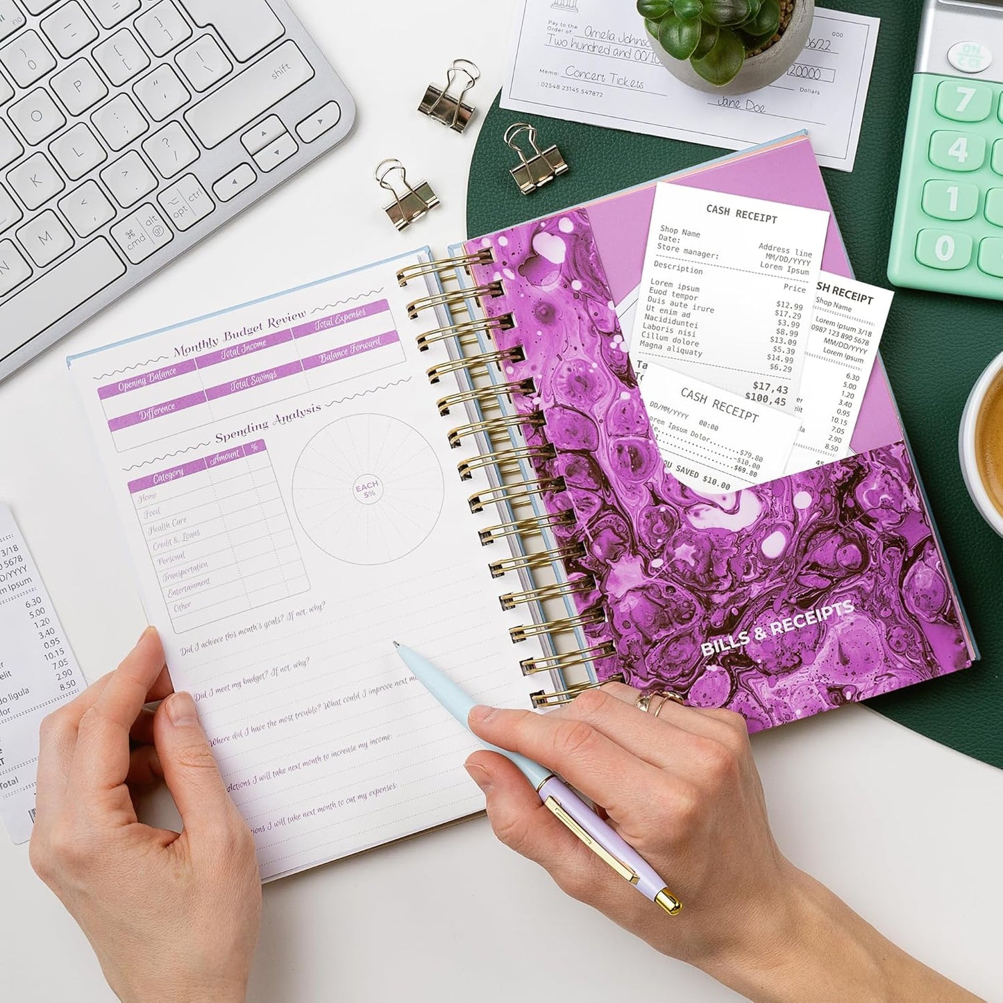 GoGirl Budget Planner & Monthly Bill Organizer – Monthly Financial Book with Pockets. Expense Tracker Notebook Journal, Compact (Periwinkle)