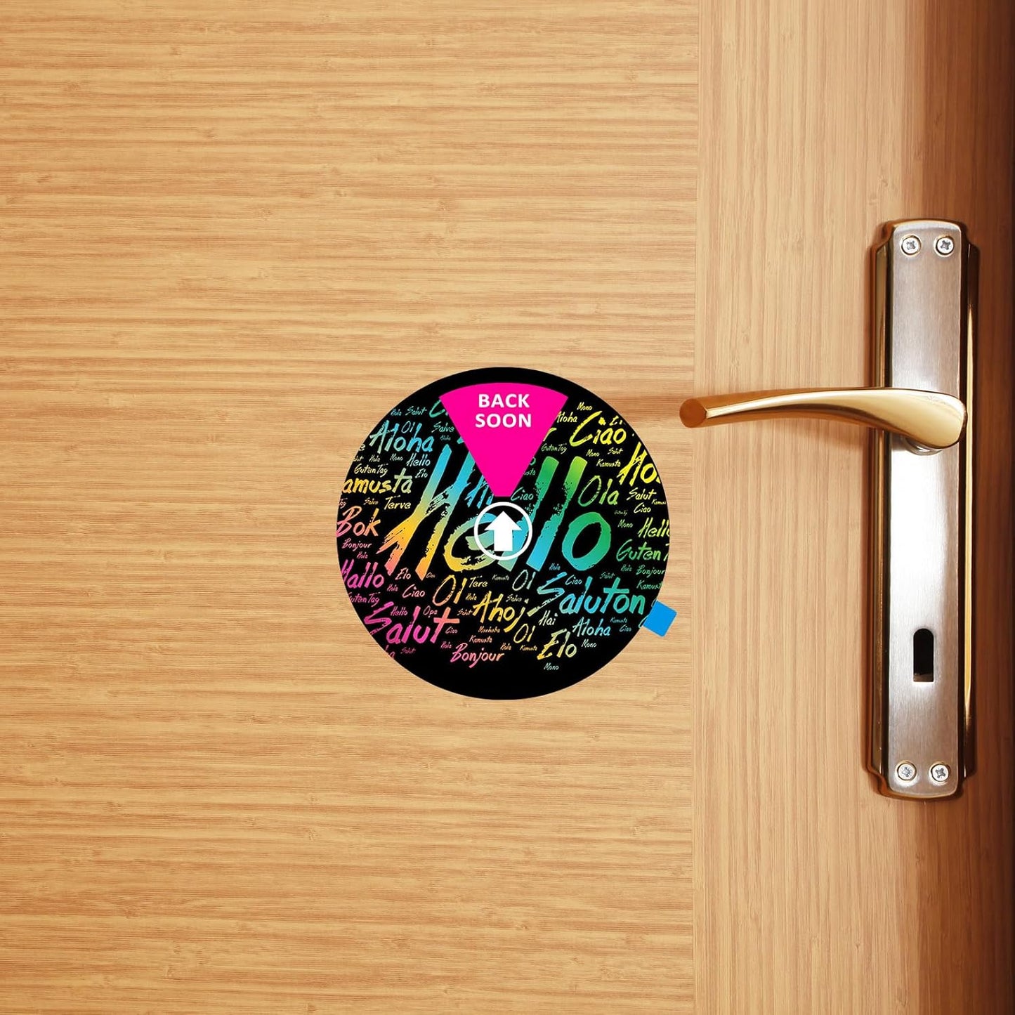Privacy Door Sign, Do Not Disturb/Come in Welcome/Out of Office/in a Meeting/Back Soon/Working Remotely Sign, That Lets Others Know Whether You're Available Or Not For Office (6inch) -Hello Graffiti