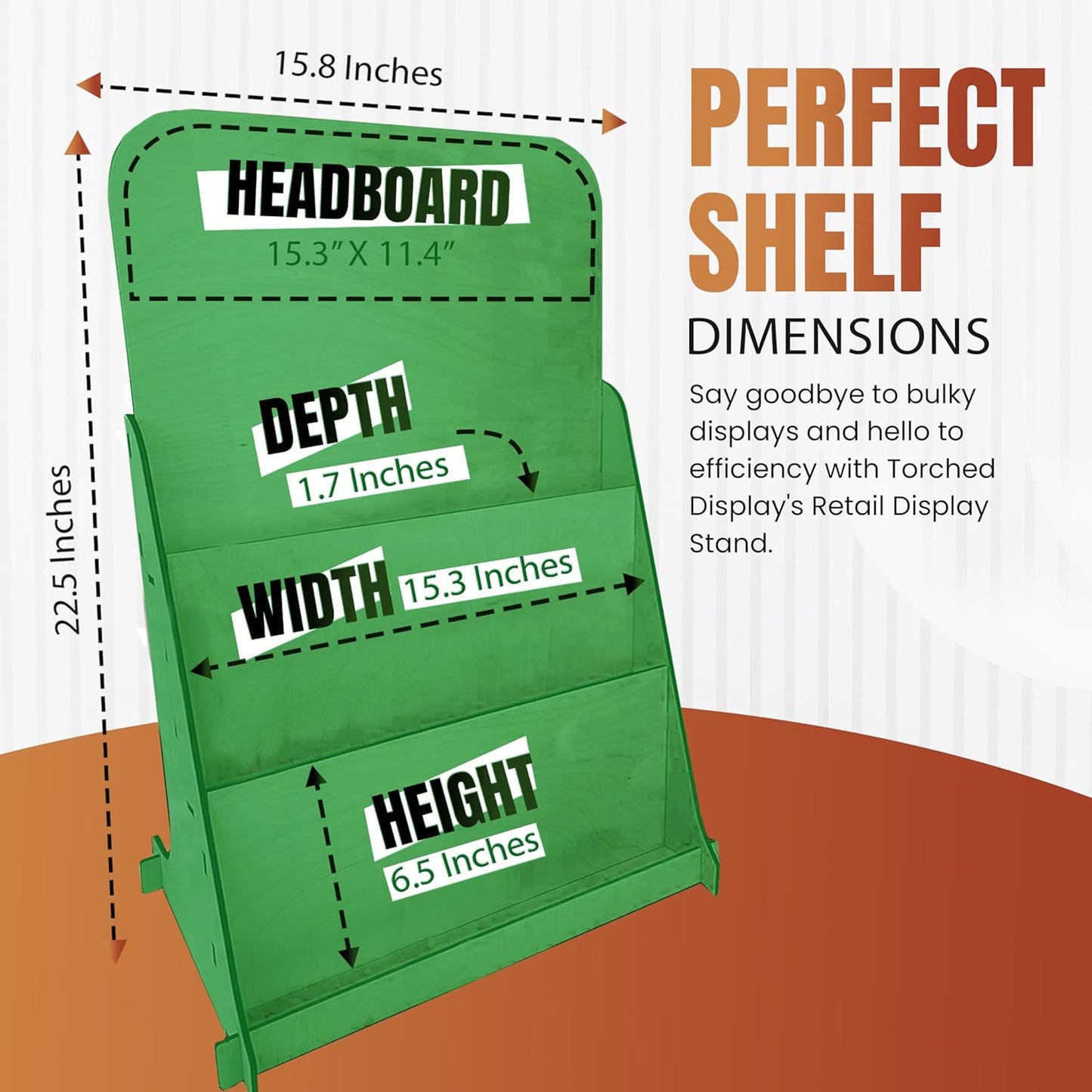 TORCHED DISPLAYS Greeting Card Organizer Display Stand – 3-Tiered Picture Stands for Display – Multipurpose Wooden Stand Ideal for Greeting Cards, Photos, Birthday Cards, Baseball Card Stand - Green