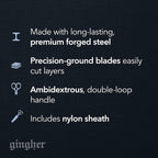 Gingher 5" Fabric Scissors, Premium Forged Steel Fabric Shears, Sharp Knife - Image 7