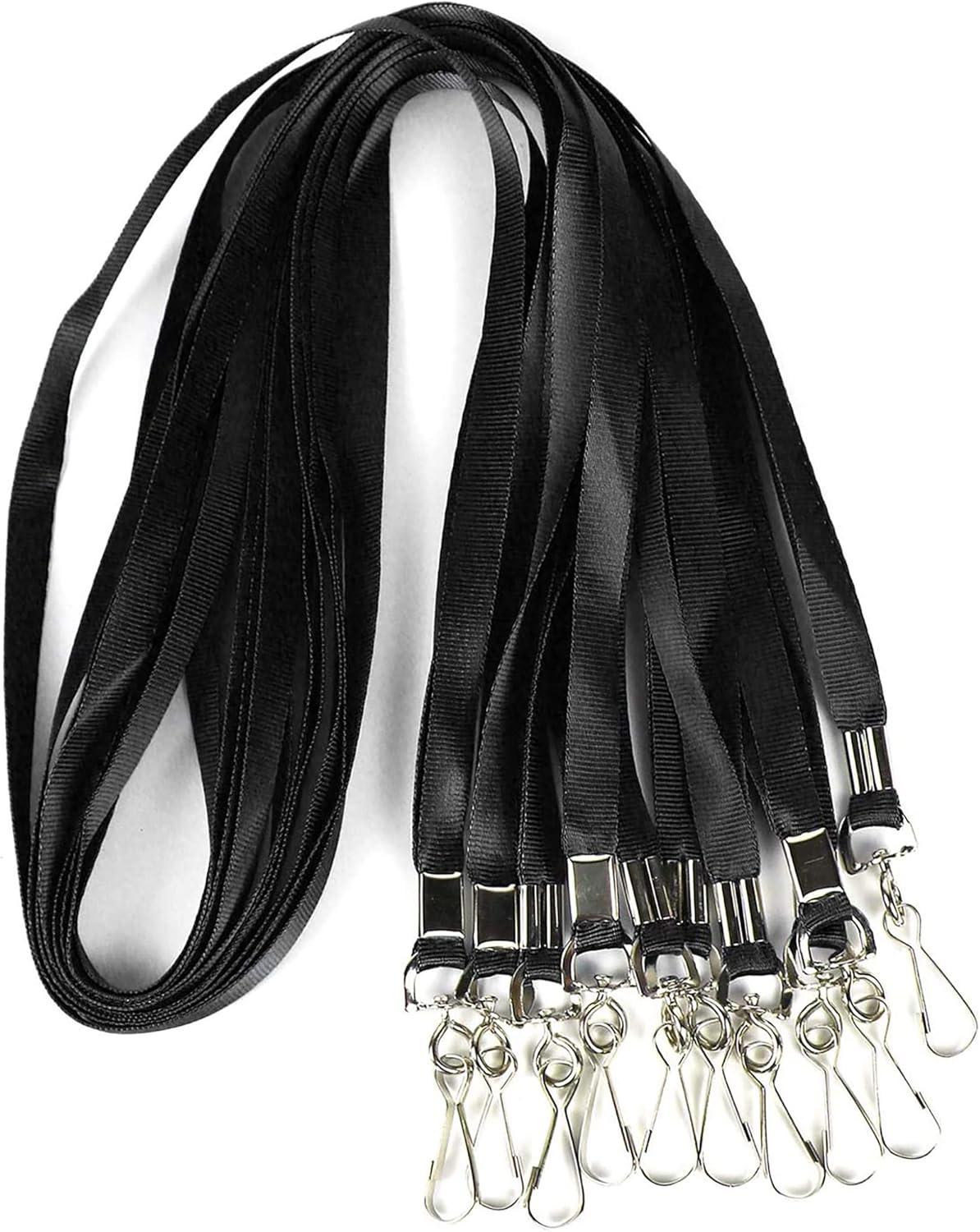 Bulk Lanyards Premium Cruise Lanyard Nylon Badge Lanyards for Id Holder Perfect for Office, Kids, Teachers (Black, 100Pack)