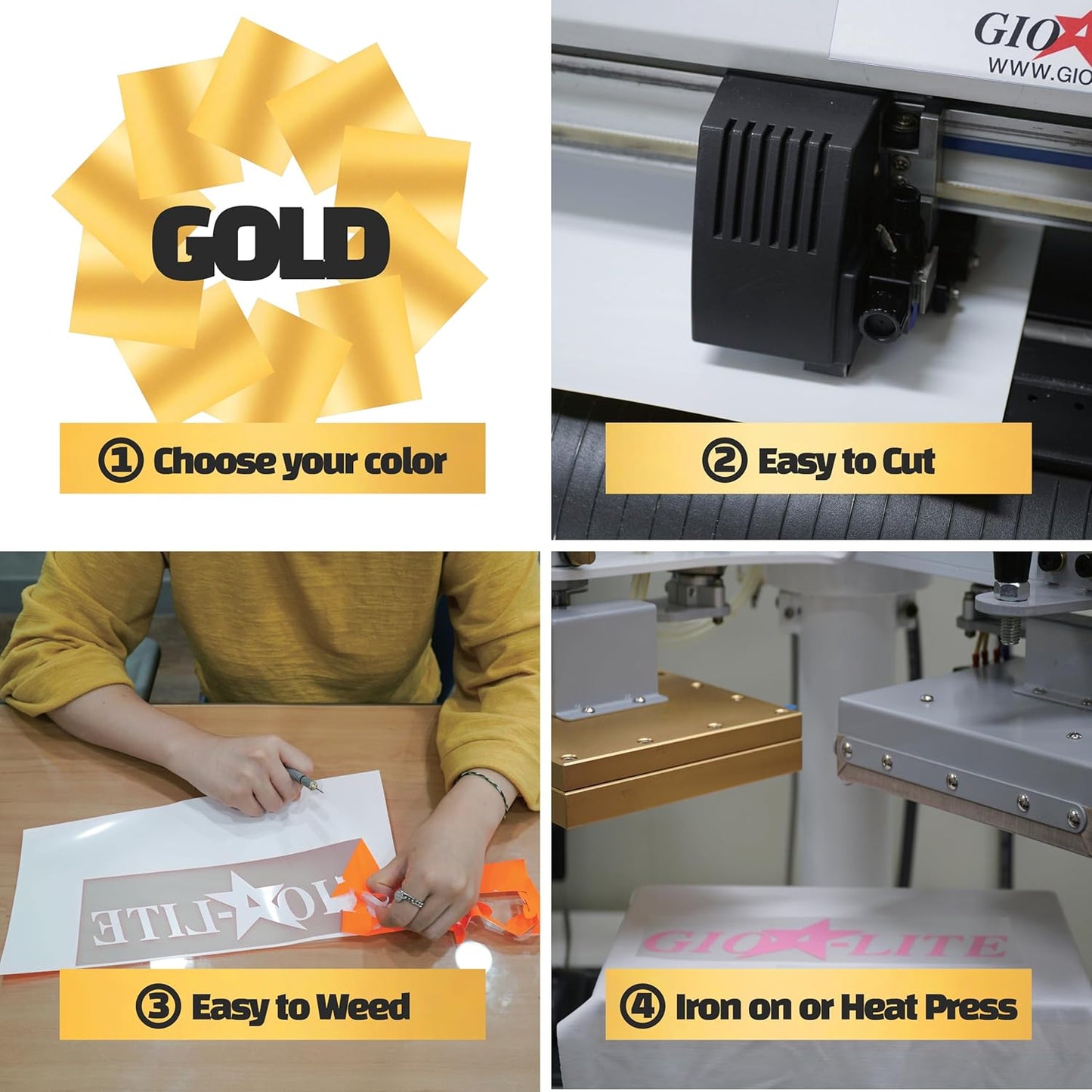 3D Puff Vinyl Heat Transfer 10" x 12" - 10 Sheets Foaming HTV Gold Colors Bundle/Variety Pack, Adhesive Vinyl, Iron-On Transfer, Heat Press with Cricut Silhouette Cameo