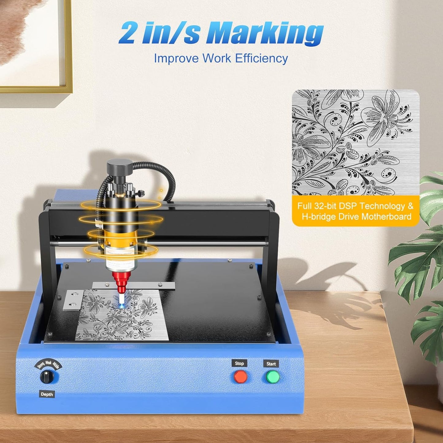Wawuwao Electric Metal Marking Machine, 400W Metal Tag Nameplate Engraving Machine for Fixed Characters, Serial Numbers, Dates, Graphics Marking