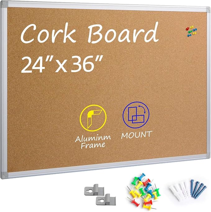 Cork Board Bulletin Board 24 x 36, Office Board by Justdowhatyouwanttodo