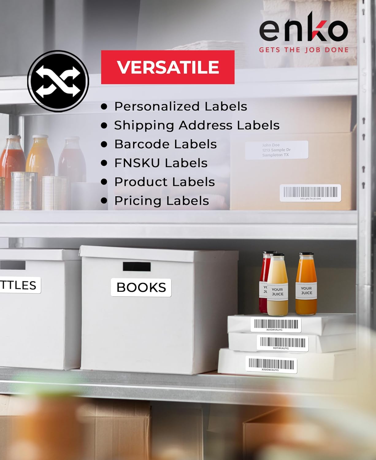 enKo Compatible for Dymo 30252 Labels (1-1/8" x 3-1/2") - Label for Dymo Labelwriter 450 Turbo Printer and 4XL - Direct Thermal Address, Shipping and Barcode Label (48 Rolls | 16,800 Labels)