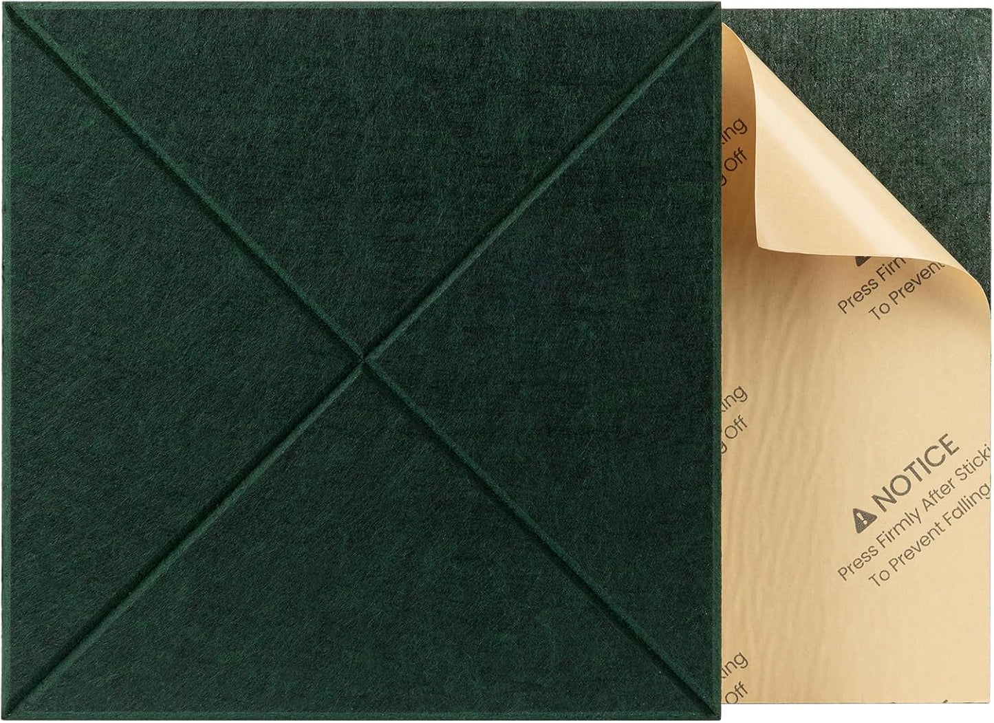 Sonicism 12 Pack X-Lined Acoustic Panels with Self-Adhesive, 12"X 12"X 0.4" Sound Proof Foam Panels, Decorative Soundproof Wall Panels, Sound Absorbing Tile for Home & Offices, Dark Green