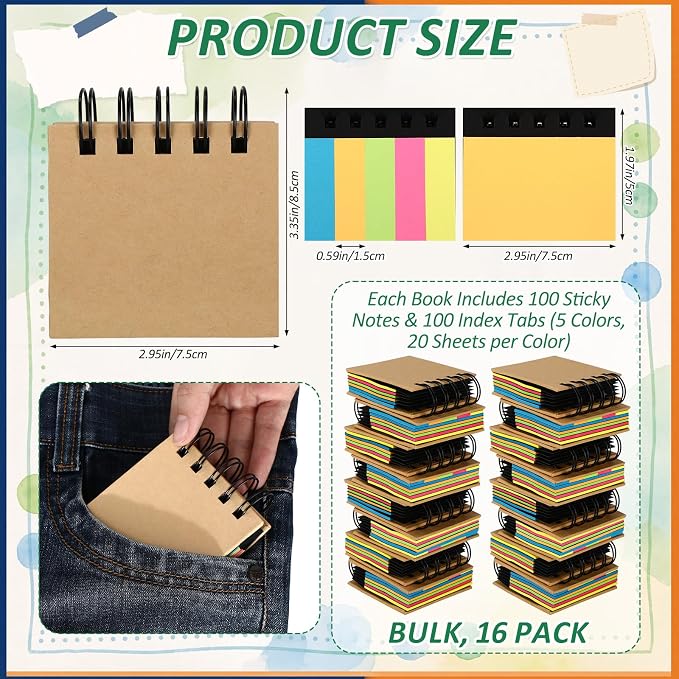 Eaasty 16 Pack Mini Sticky Notes Book Set - Image 2