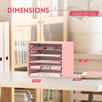 SUPEASY Wood Desk Organizer, 5 Tier Paper File Organizer - Image 3