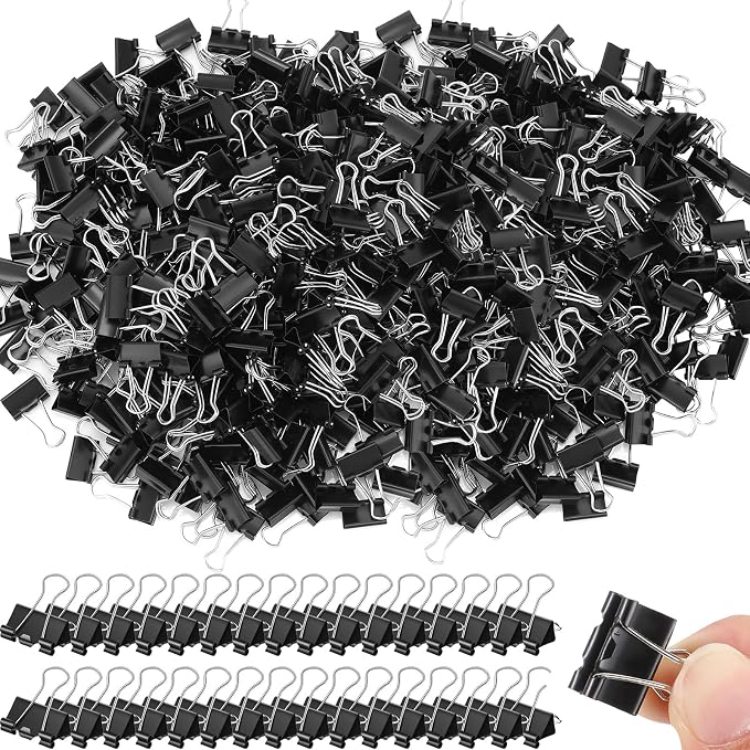 Jetec 500 Pieces 0. 6 Inch Black Binder Clips Bulk Small Paper Clamps Metal by Jetec